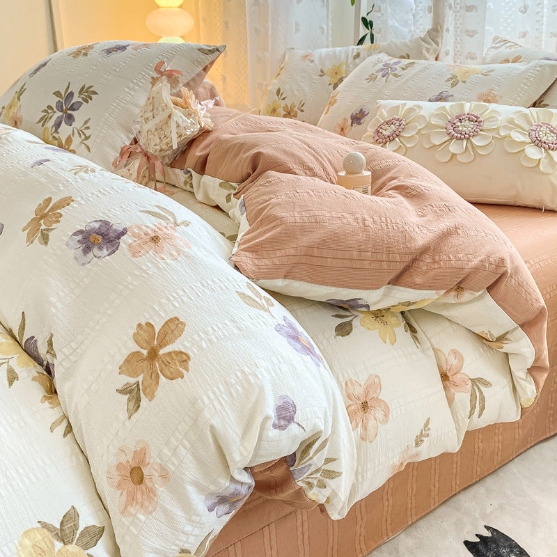 Maternal And Child Grade Washed Jacquard Yarn Cotton Mattress Cover
