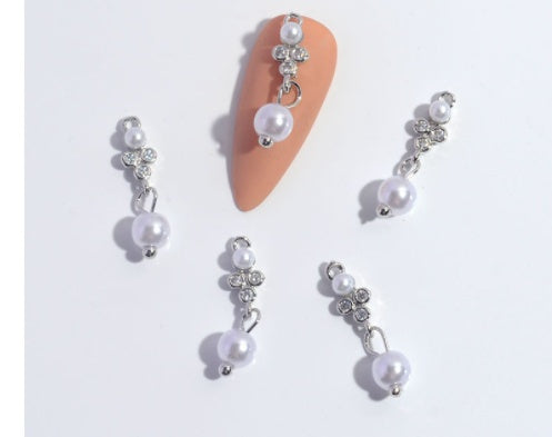 Nail Ornament Zircon Flower Tassel Chain