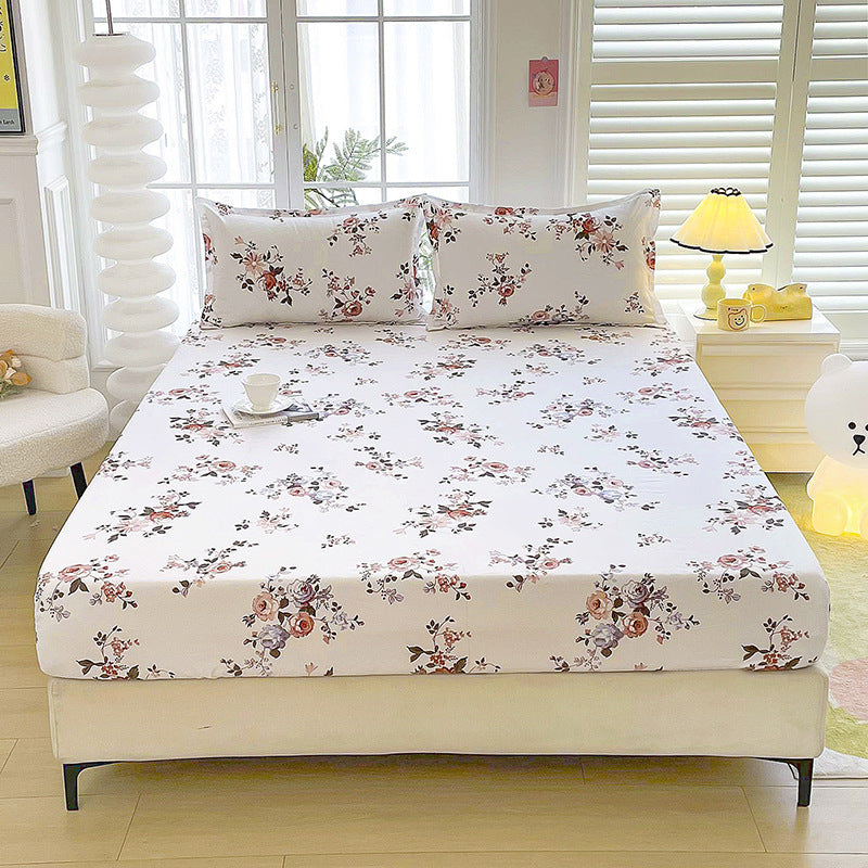 Brushed Fitted Sheet Printed Pillowcase Chemical Fiber Dust Cover
