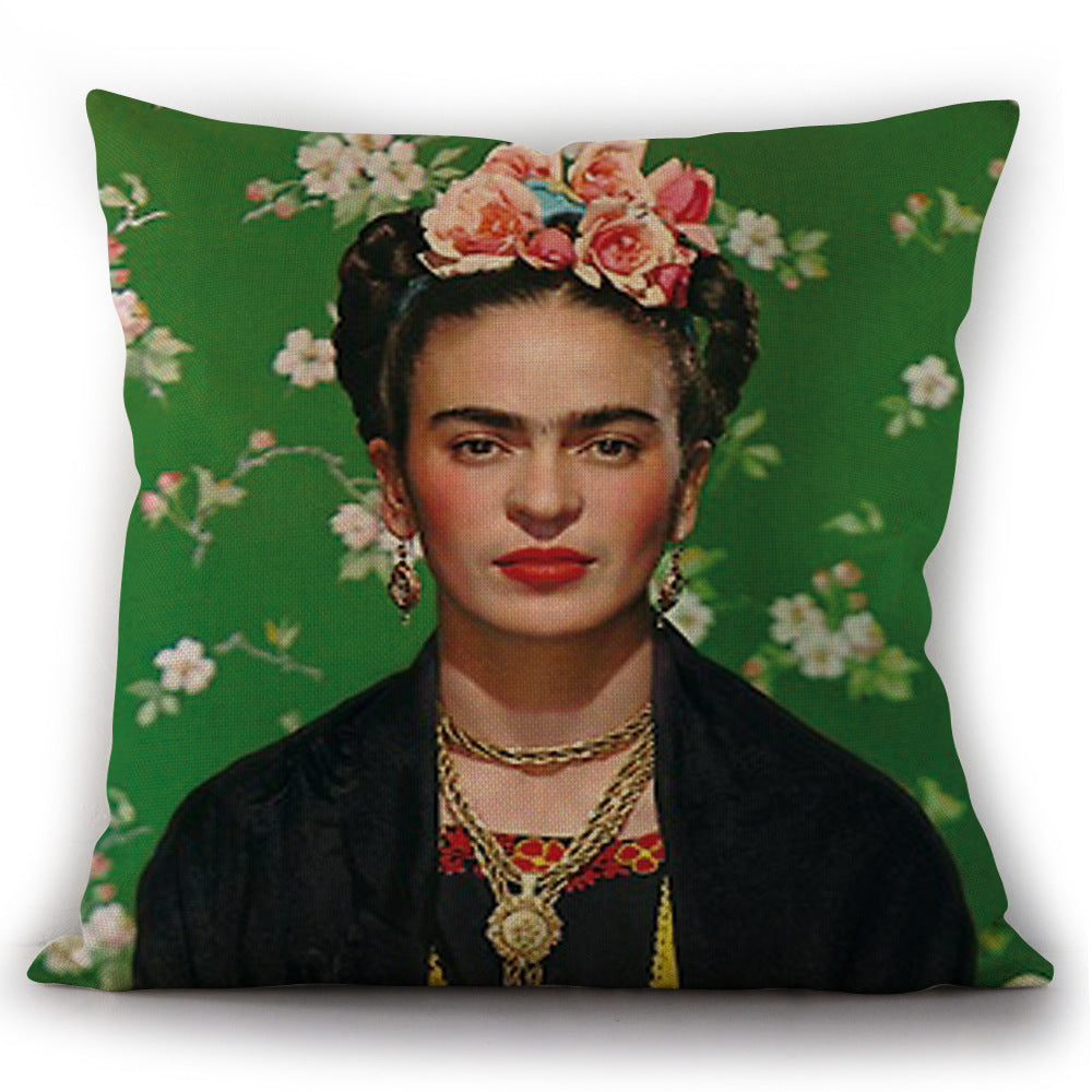 Self-portrait Oil Painting Linen Cushion Pillowcase