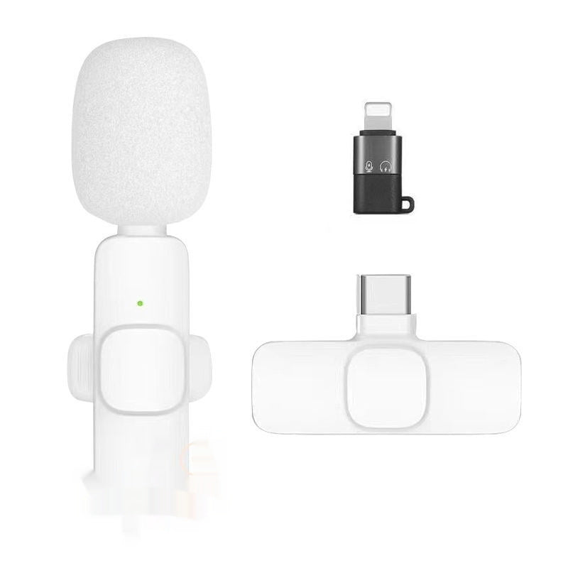 White One-to-two Wireless Neckline Clip Small Microphone