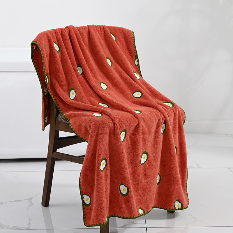 Pineapple Avocado Covers Towels Coral Velvet Soft Absorbent Couple