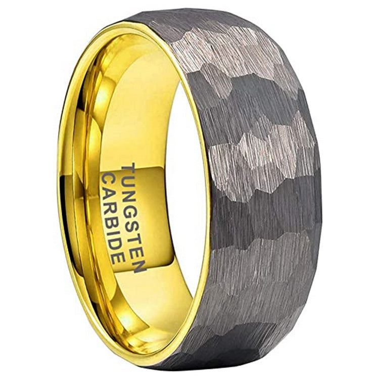 Tungsten Steel Ring Men's Jewelry Hammer Pattern