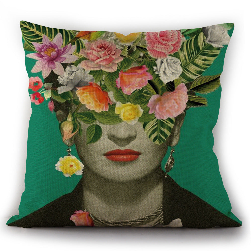 Self-portrait Oil Painting Linen Cushion Pillowcase