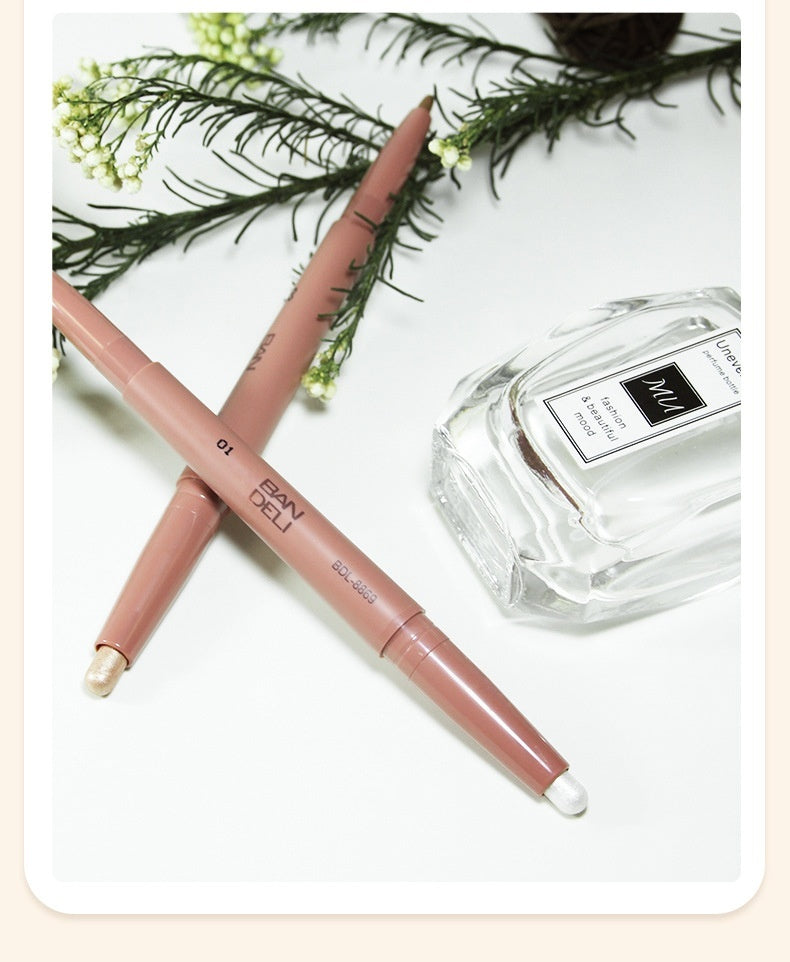 Bandley Eye Shadow Pen Brighten Pen Dual-purpose Double-headed Pearlescent White Eye Shadow Pen Matte Shading Powder Master Highlight Eyeliner Pen