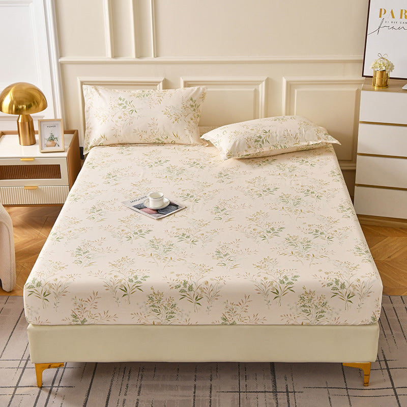 Brushed Fitted Sheet Printed Pillowcase Chemical Fiber Dust Cover