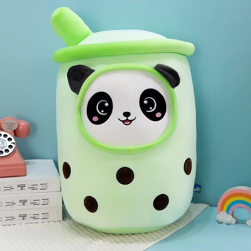 Fruit Milky Tea Cup Pillow Plush Toy Leather Phone Case
