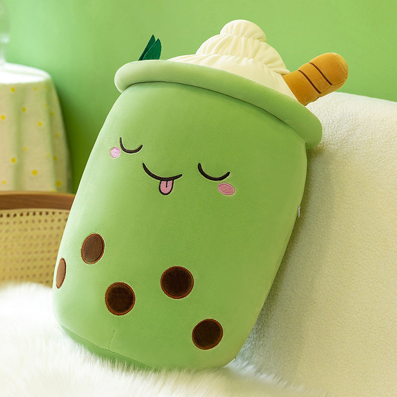 Fruit Milky Tea Cup Pillow Plush Toy Leather Phone Case
