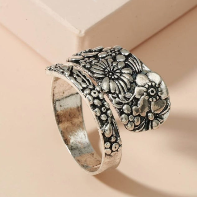 Blue Gemstone Ring Silver Plated Jewelry