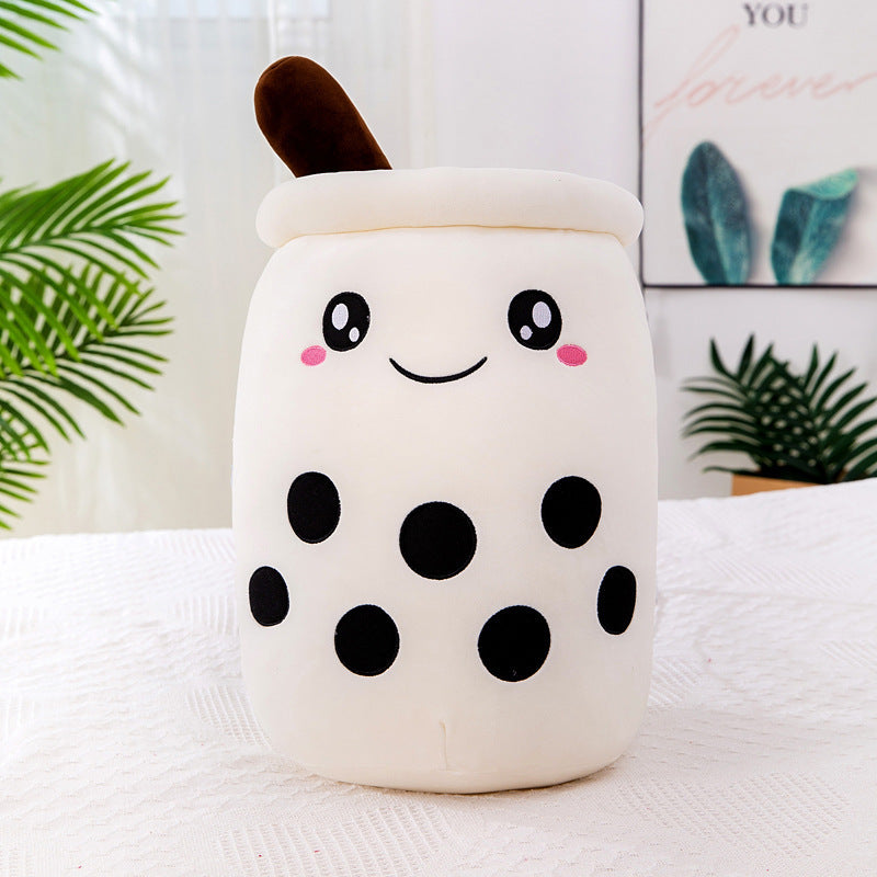Fruit Milky Tea Cup Pillow Plush Toy Leather Phone Case