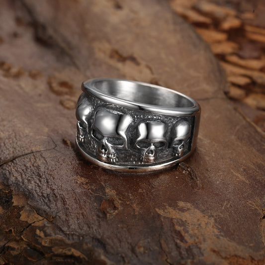 Multiple Skull Ring Punk Men's Jewelry